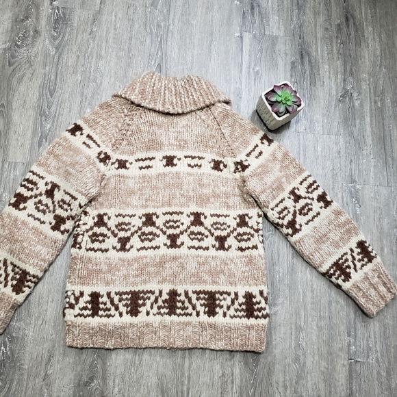 Vintage * Hand Knit Cowichan Sweater * Sz M L XL - Picture 3 of 11